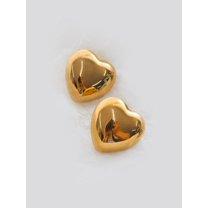 Peachy Accessories Gold Cute Heart Stud Earrings