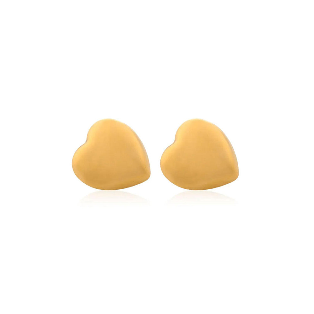Peachy Accessories Gold Cute Heart Stud Earrings
