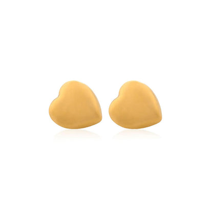 Peachy Accessories Gold Cute Heart Stud Earrings