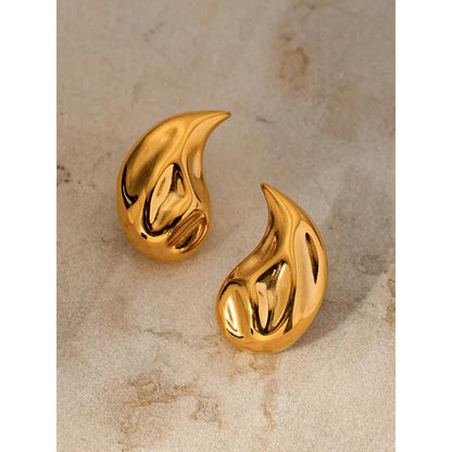 Peachy Accessories Mini Textured Gold Drop Earrings 18K Gold Plated