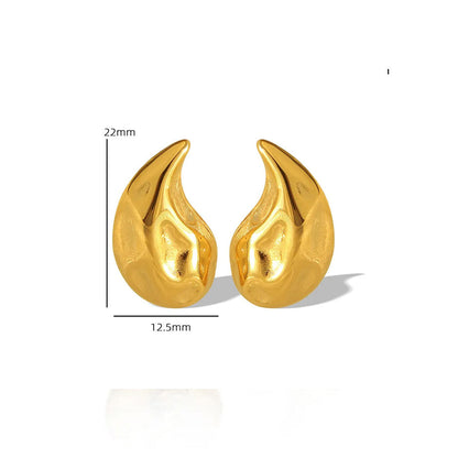 Peachy Accessories Mini Textured Gold Drop Earrings 18K Gold Plated