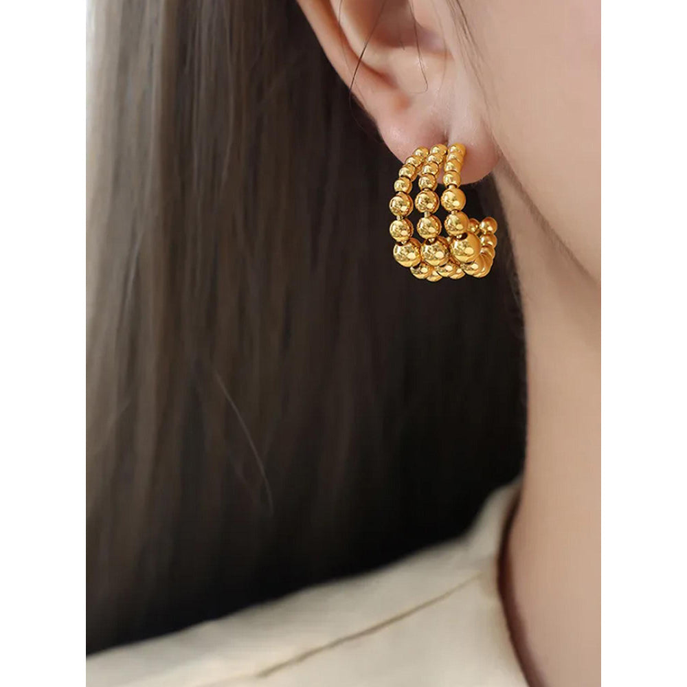 Peachy Accessories Classic Diana 18K Gold Plated Half Hoop Earrings