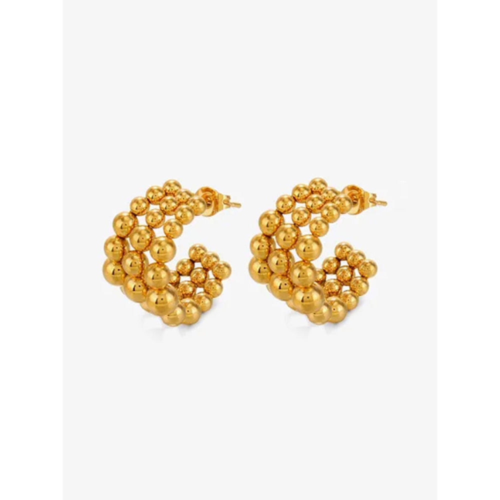Peachy Accessories Classic Diana 18K Gold Plated Half Hoop Earrings