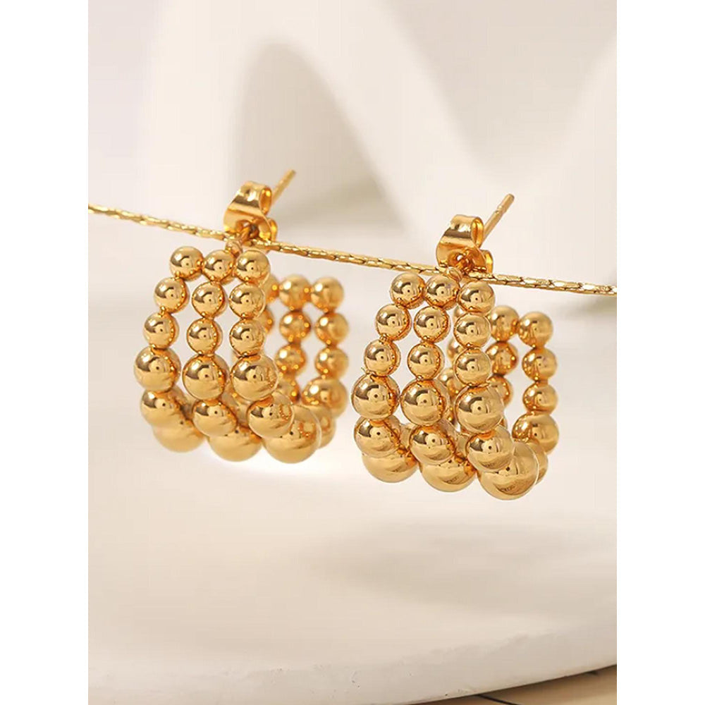Peachy Accessories Classic Diana 18K Gold Plated Half Hoop Earrings