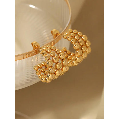 Peachy Accessories Classic Diana 18K Gold Plated Half Hoop Earrings