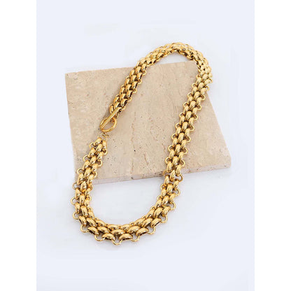 Peachy Accessories 18K Gold Plated Statement Chain Necklace - Celebrity Style Fashion Jewellery