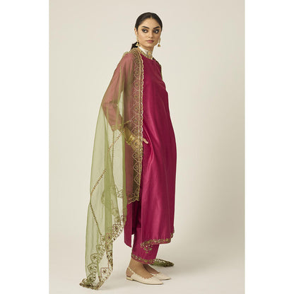 PEELI DORI Pink Mehfil Kurta with Pant and Dupatta (Set of 3)