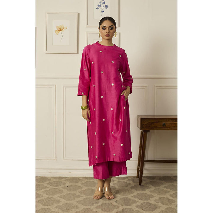 PEELI DORI Pink Lila Kurta with Palazzo (Set of 2)