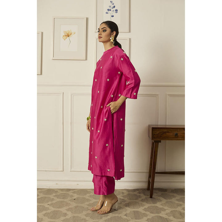 PEELI DORI Pink Lila Kurta with Palazzo (Set of 2)