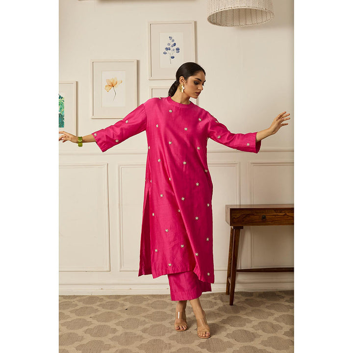 PEELI DORI Pink Lila Kurta with Palazzo (Set of 2)