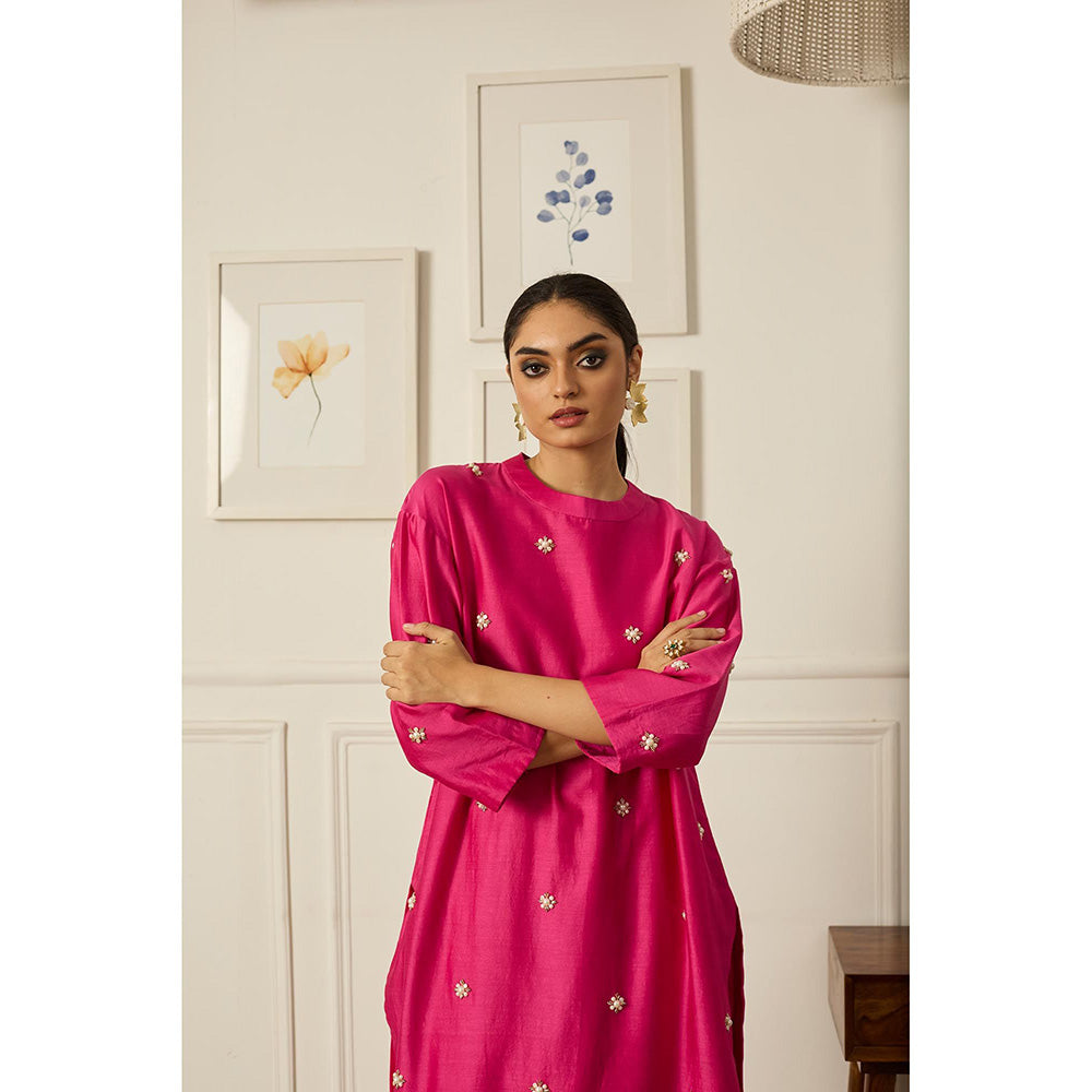 PEELI DORI Pink Lila Kurta with Palazzo (Set of 2)