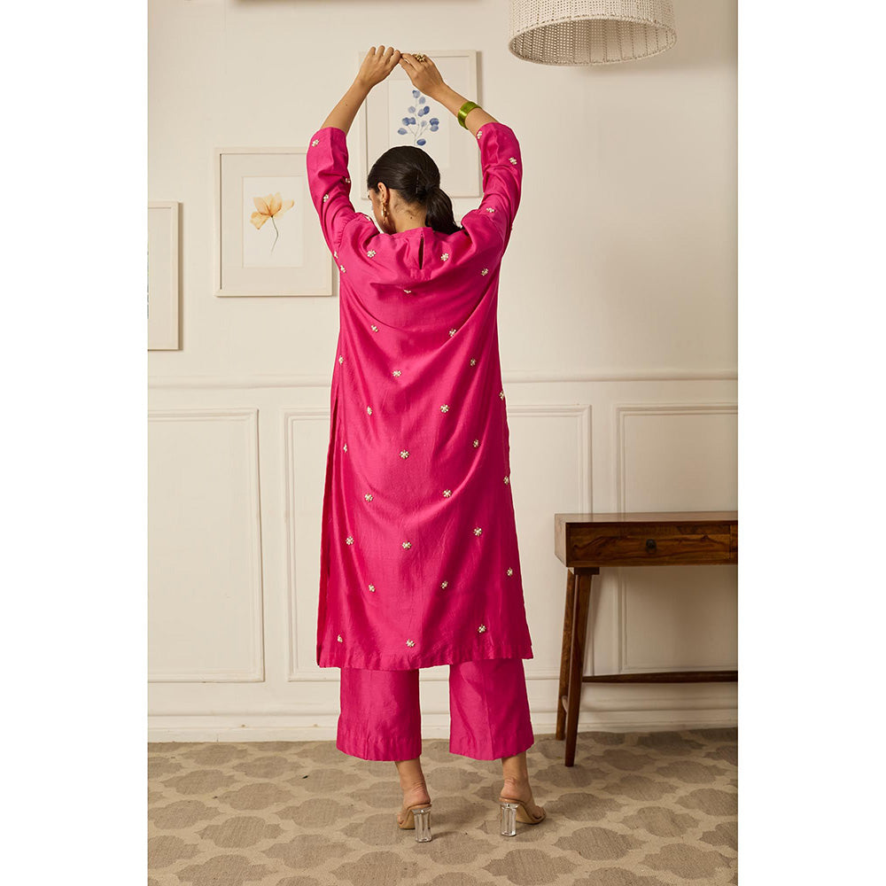 PEELI DORI Pink Lila Kurta with Palazzo (Set of 2)