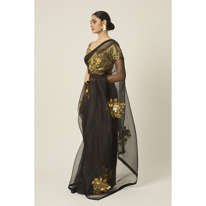 PEELI DORI Black Aradhana Saree with Stitched Blouse