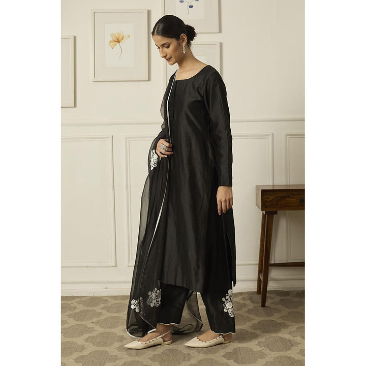 PEELI DORI Black Reet Kurta with Pant and Dupatta (Set of 3)