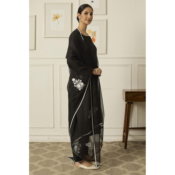 PEELI DORI Black Reet Kurta with Pant and Dupatta (Set of 3)