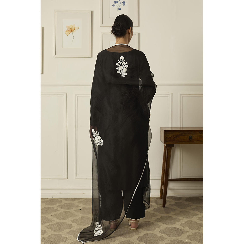 PEELI DORI Black Reet Kurta with Pant and Dupatta (Set of 3)