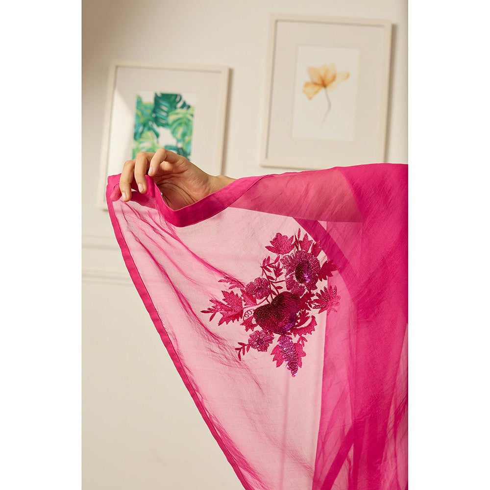 PEELI DORI Pink Aradhana Saree with Stitched Blouse