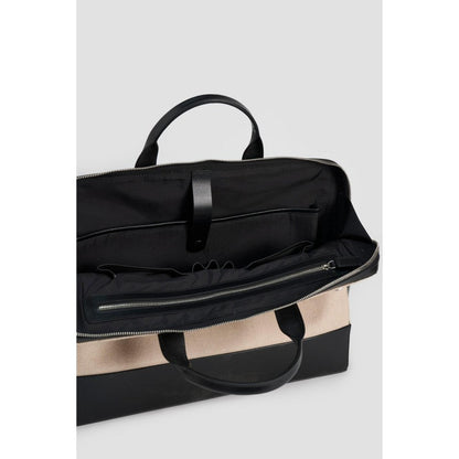 Perona Unisex Beige Textured Handbag with Detachable Strap
