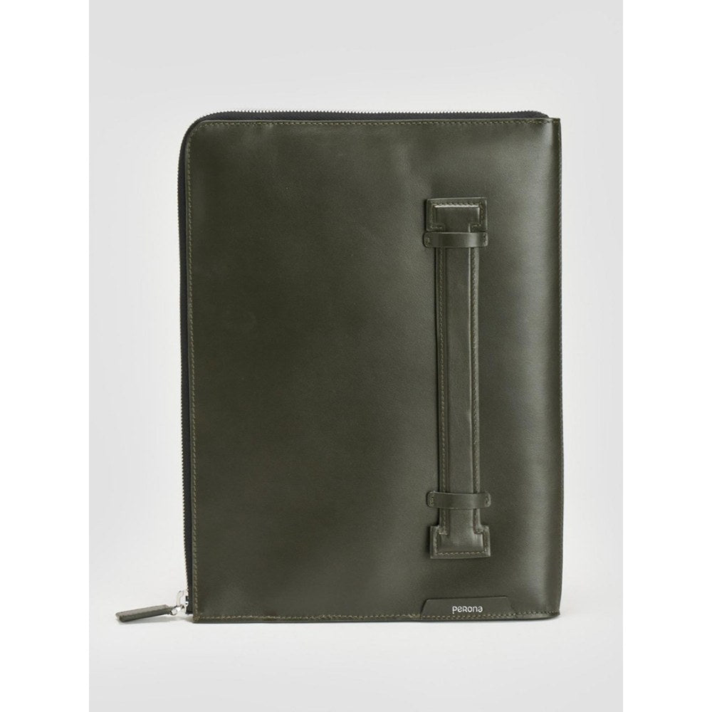 Perona Unisex Olive Solid Pouch