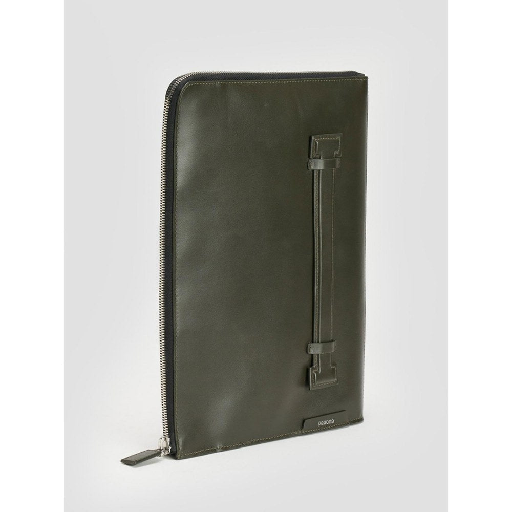 Perona Unisex Olive Solid Pouch