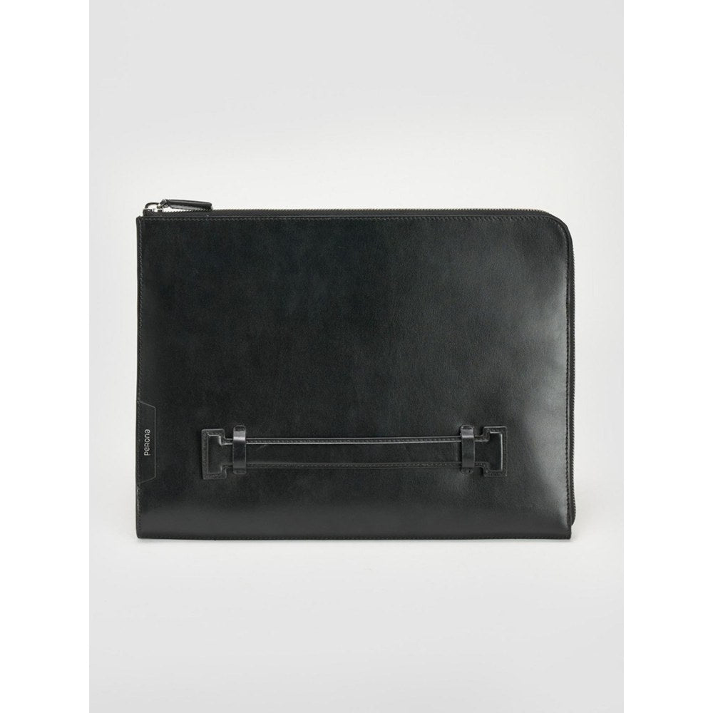 Perona Unisex Black Solid Pouch