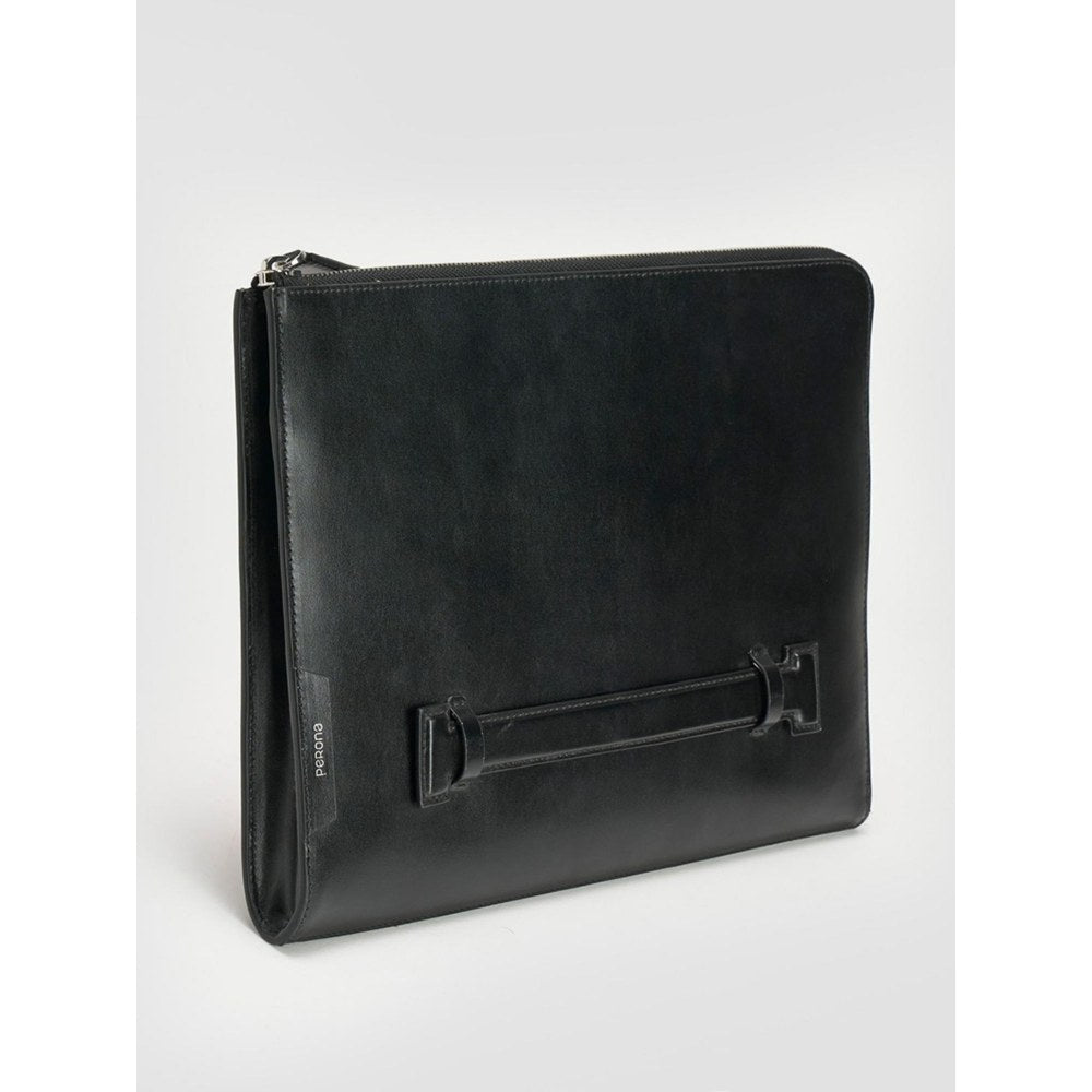 Perona Unisex Black Solid Pouch