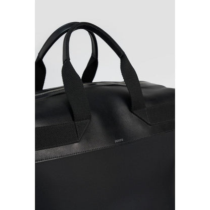 Perona Unisex Black Solid Handbag with Detachable Strap