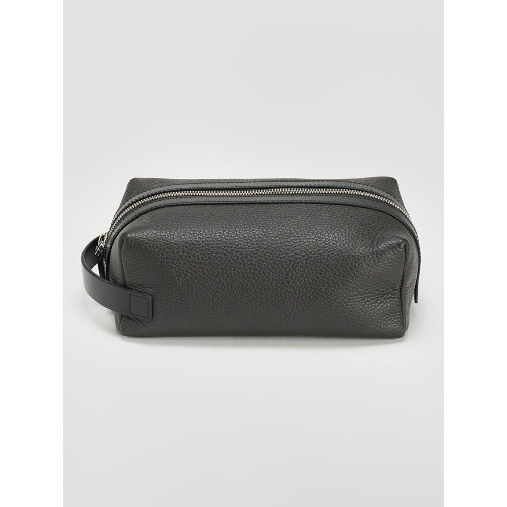 Perona Unisex Rocco Textured Coffee Brown Pouch