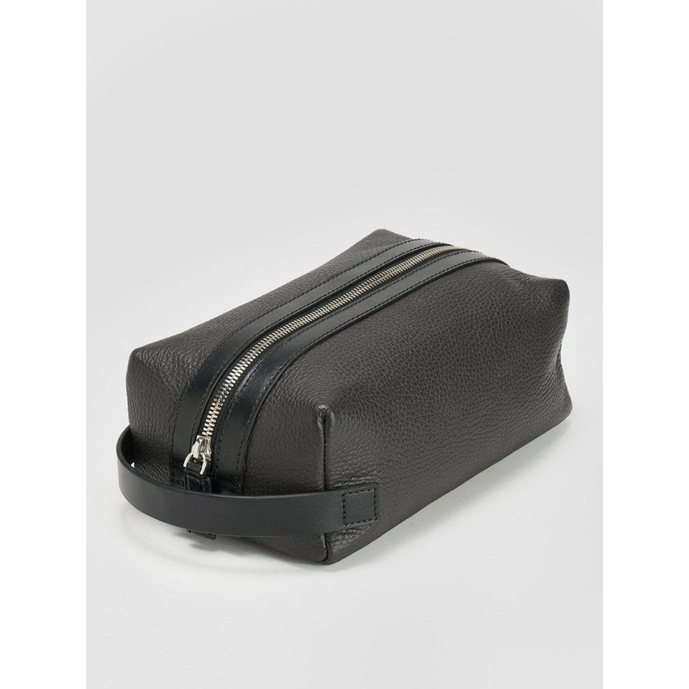 Perona Unisex Rocco Textured Coffee Brown Pouch
