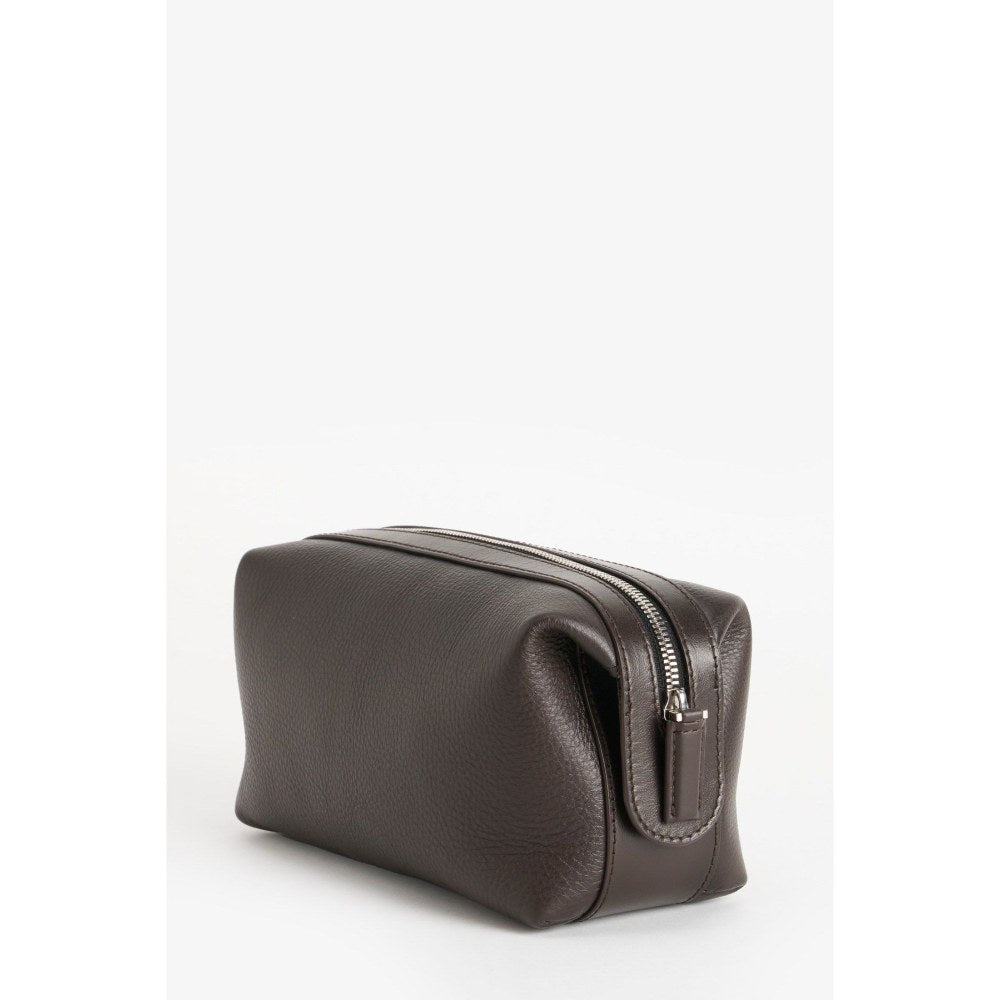 Perona Unisex Felipe Textured Brown Pouch