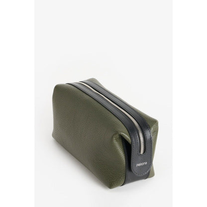 Perona Unisex Felipe Textured Olive Pouch