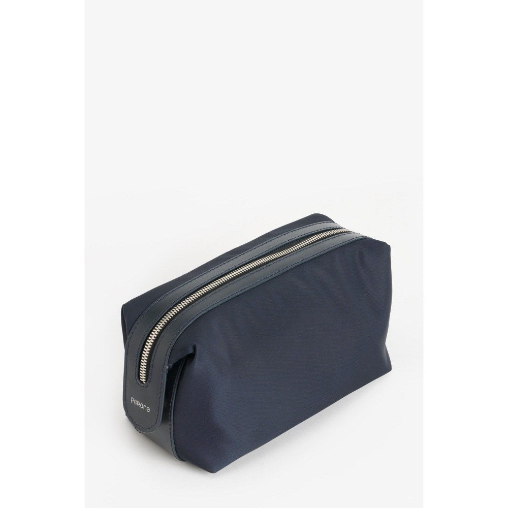 Perona Unisex Felipe Textured Navy Blue Pouch