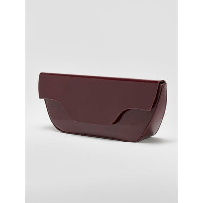 Perona Daisy Solid/Plain Burgundy Clutch