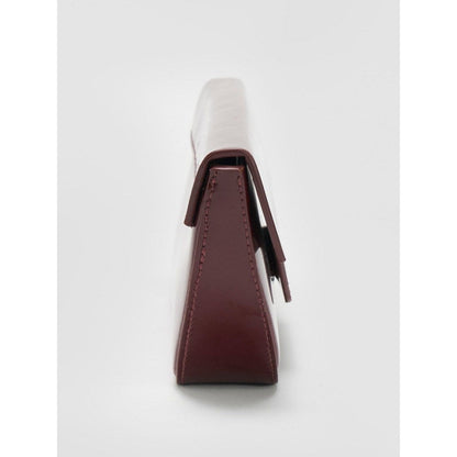 Perona Daisy Solid/Plain Burgundy Clutch