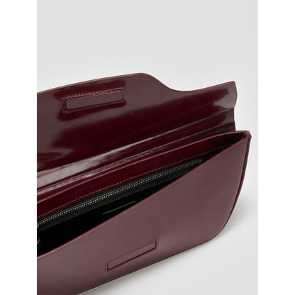 Perona Daisy Solid/Plain Burgundy Clutch