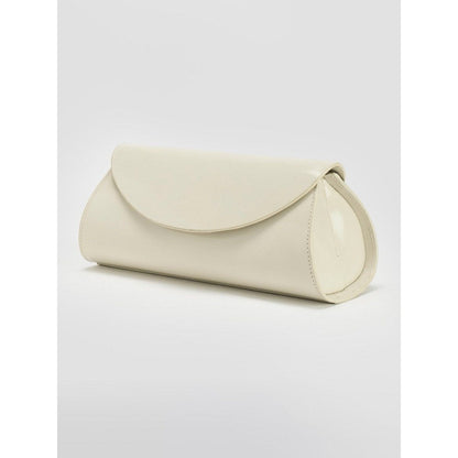 Perona Darcy Solid/Plain White Shoulder Bag with Detachable Strap