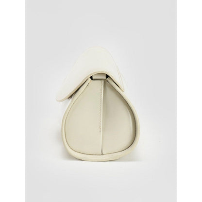 Perona Darcy Solid/Plain White Shoulder Bag with Detachable Strap