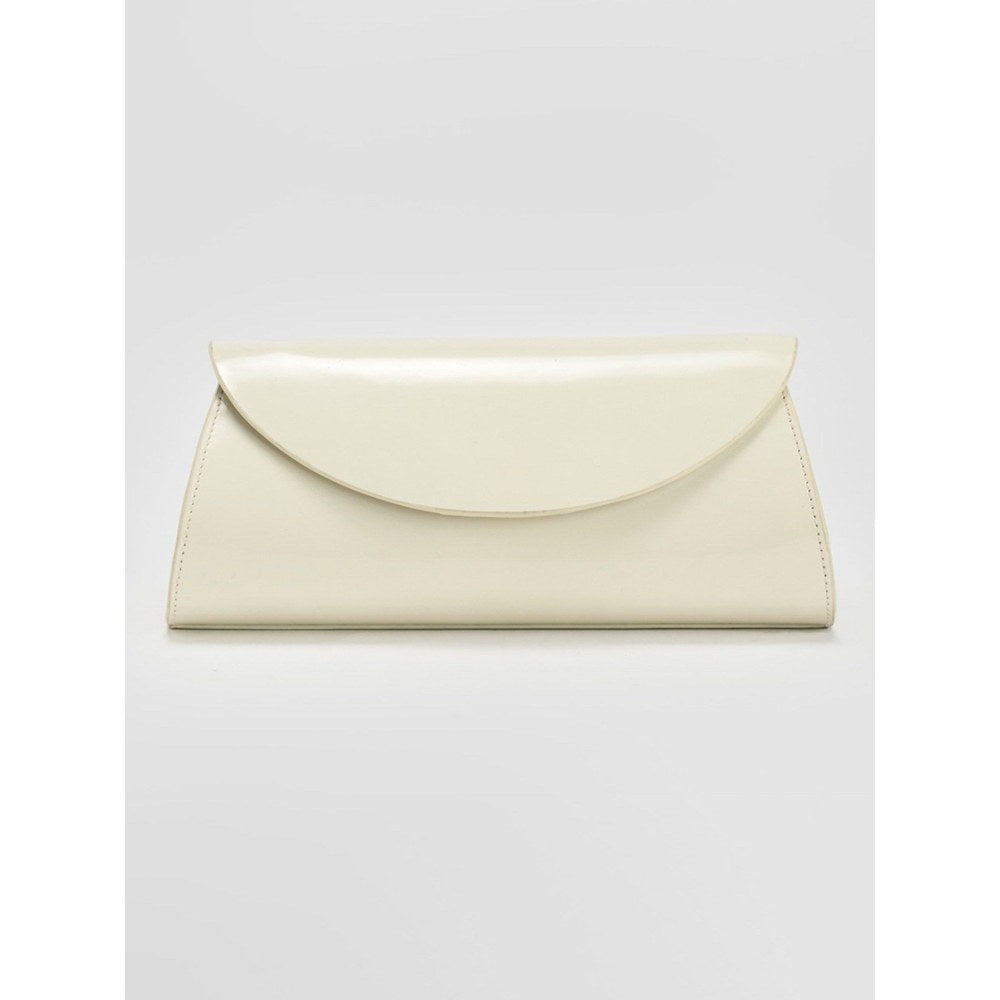 Perona Darcy Solid/Plain White Shoulder Bag with Detachable Strap
