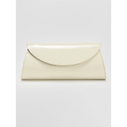 Perona Darcy Solid/Plain White Shoulder Bag with Detachable Strap