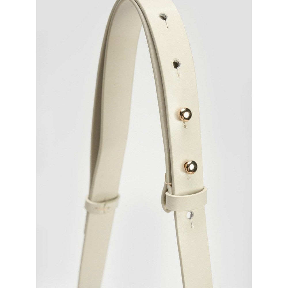 Perona Darcy Solid/Plain White Shoulder Bag with Detachable Strap