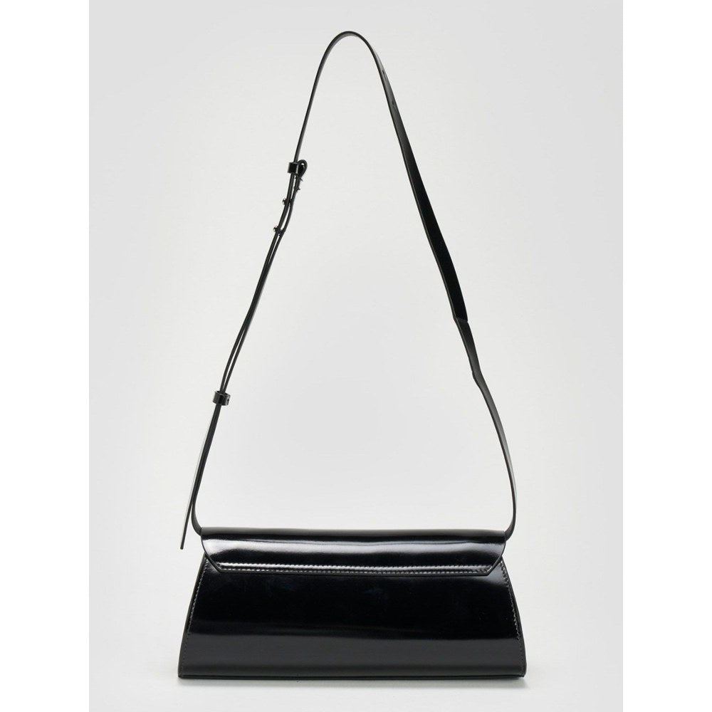 Perona Darcy Solid/Plain Black Shoulder Bag with Detachable Strap
