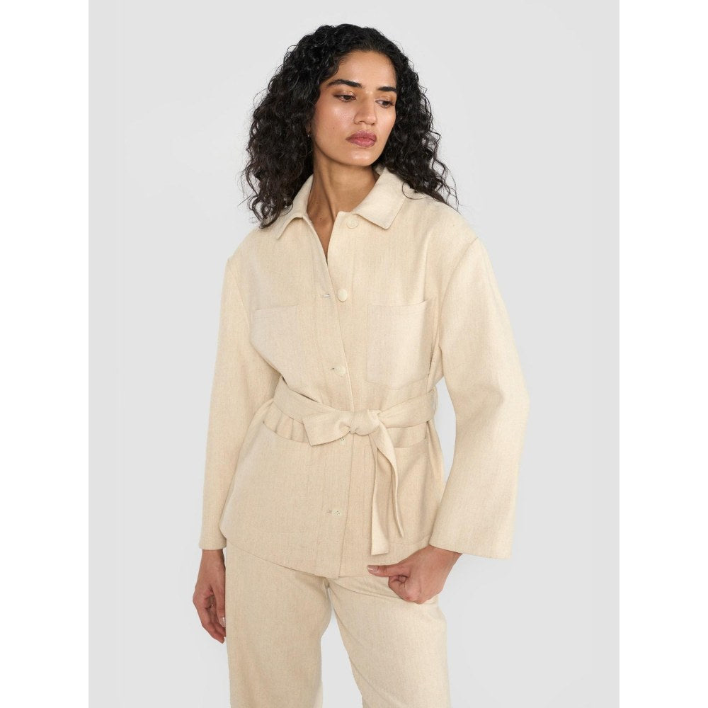 Perona Joanne Ivory Jacket with Belt