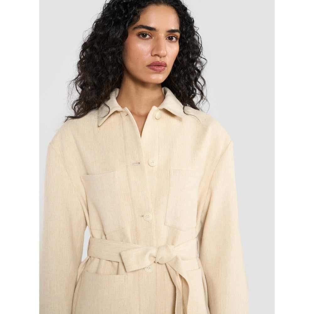 Perona Joanne Ivory Jacket with Belt