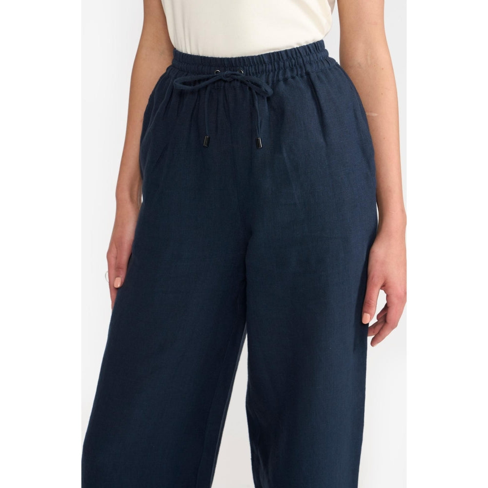 Perona Amora Navy Blue Relaxed Fit Pant
