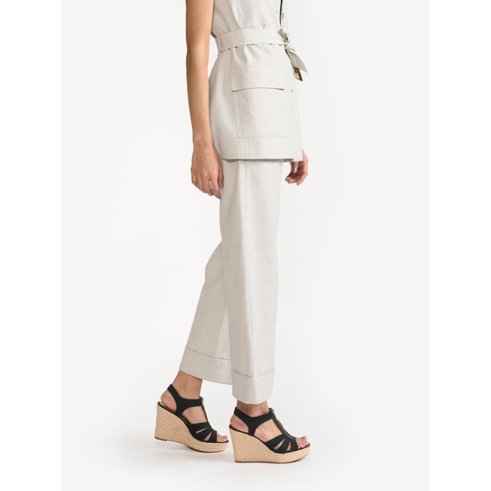 Perona Ariana Beige Relaxed Fit Pant