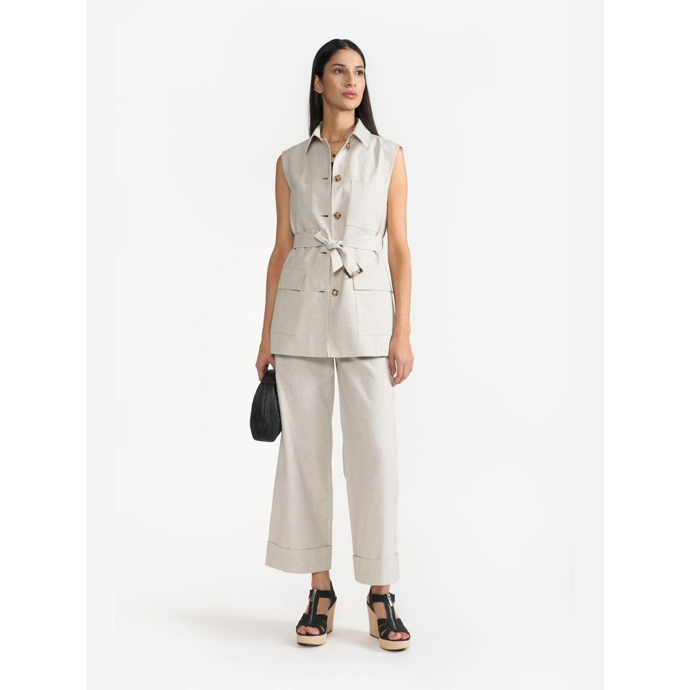 Perona Ariana Beige Relaxed Fit Pant