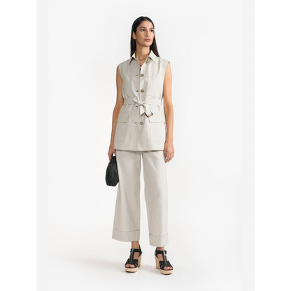 Perona Ariana Beige Relaxed Fit Pant