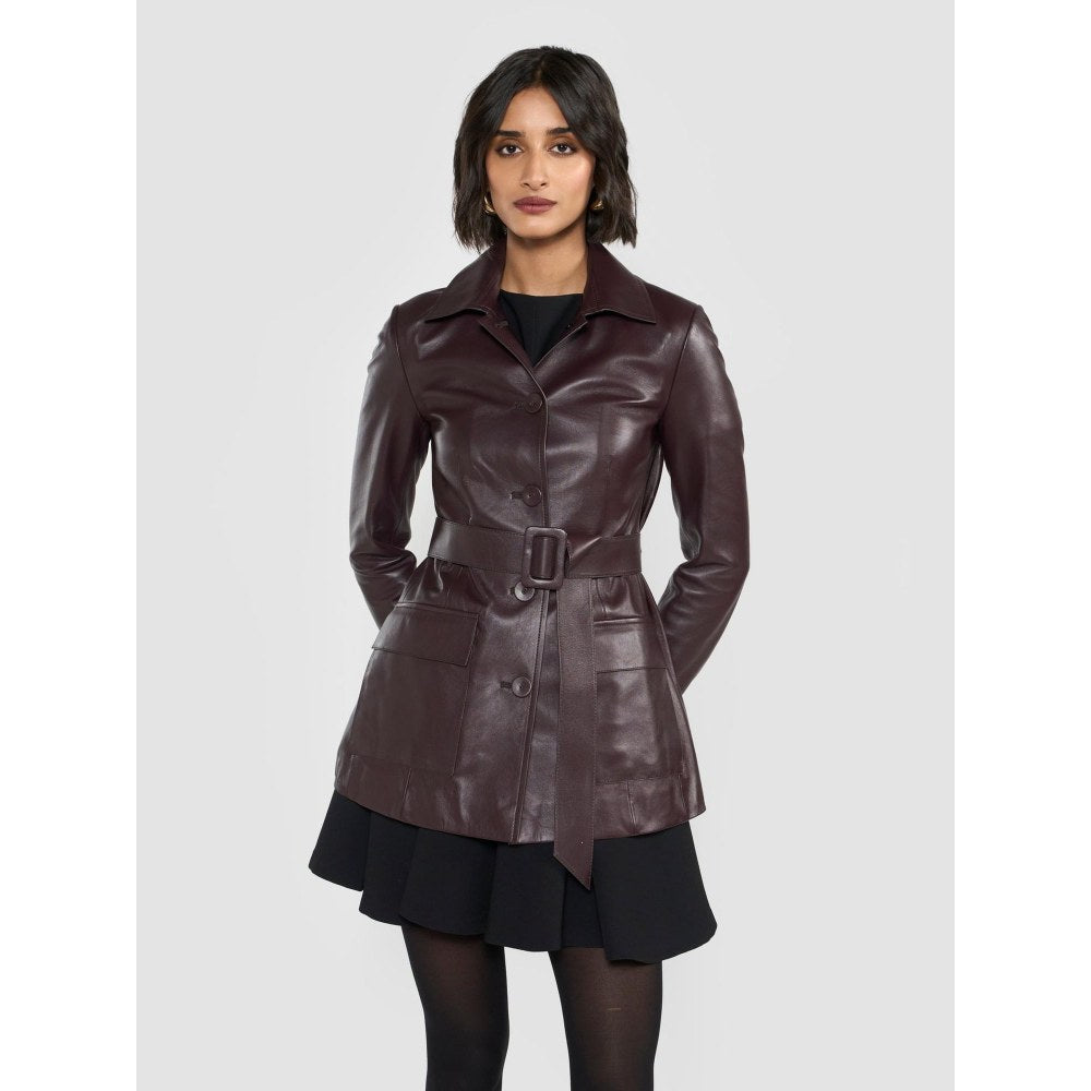 Perona Tiana Wine Jacket with Belt