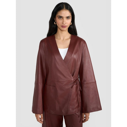 Perona Zaria Rust Open Front Blazer
