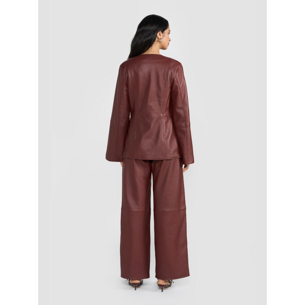Perona Zaria Rust Open Front Blazer